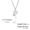 12 Birth Months Flower Necklace Stainless Steel White Green Enamel Daisy Rose Cosmos Pendant Neck Chains Birthday Gift