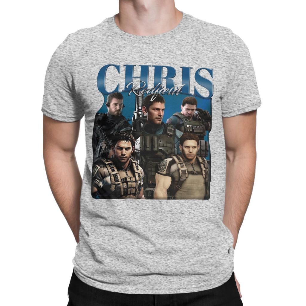 Heren Dames Grafisch Bedrukte Chris Redfield snake eater T-shirt Katoenen T-shirts Kleding