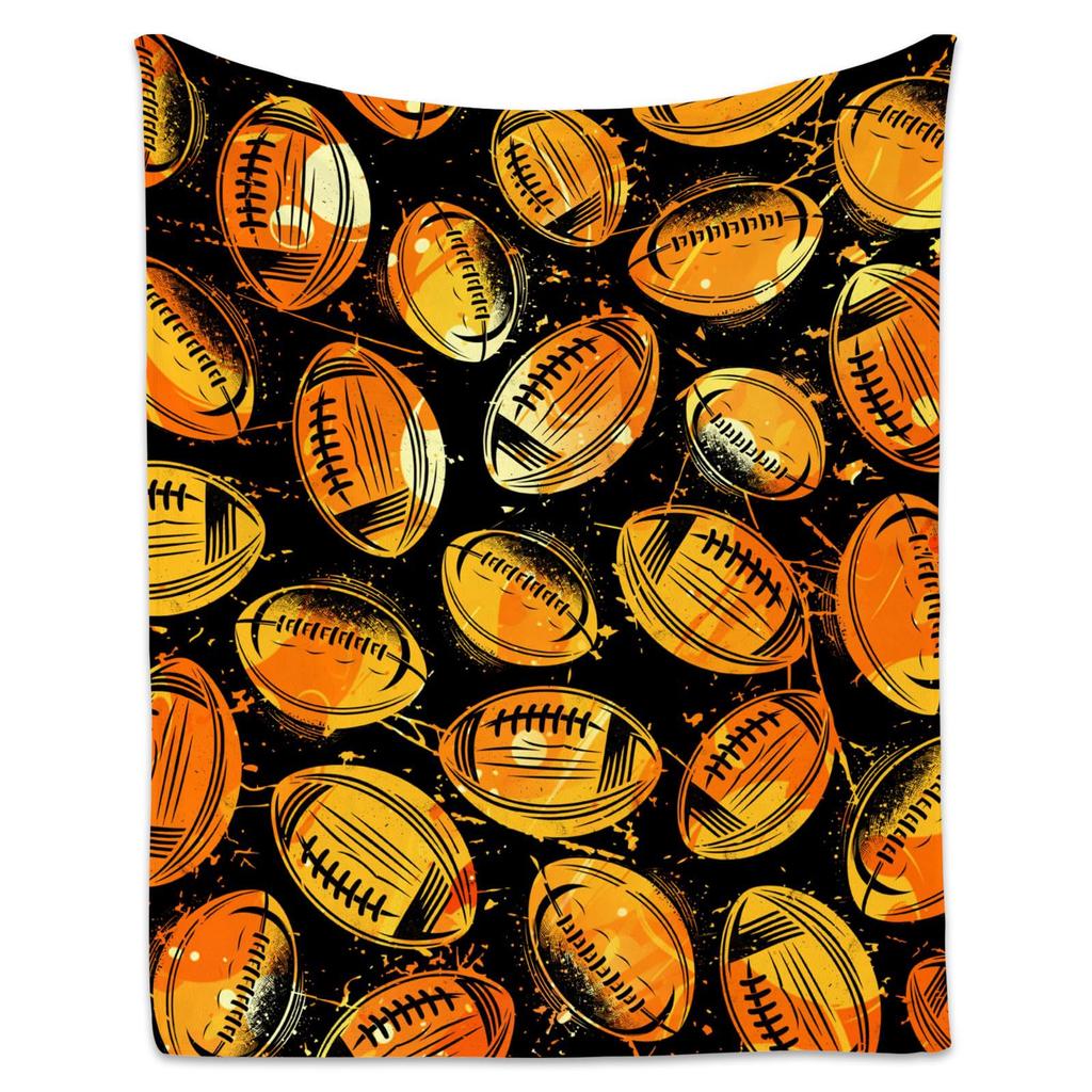 Rugby-Muster digital bedruckte Polyester-Schlafzimmer-Samt-Flanell-Decke Fleece-weiche Sofa-Überwurfdecken für Betten