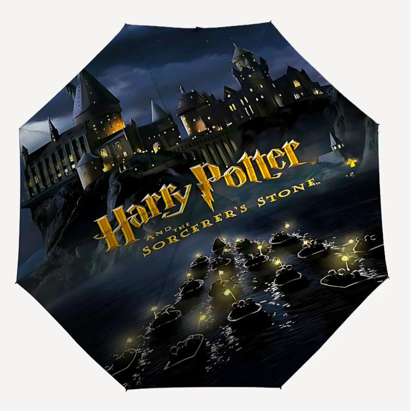 1PC Harry Potter Sorcerer's Stone Umbrella-8-Rib Reinforced, Automatic Open, Lightweight & Durable, Cute Fashion Accessory for Outdoor, D2645