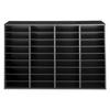 Wood Literature Organizer 36 Compartments Office Mailboxes Black, Countertop Literature Sorter for Files Documents Papers, with Adjustable Shelves,