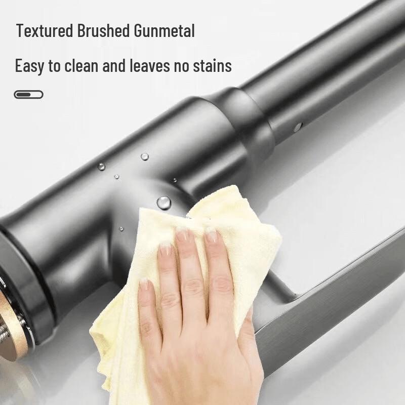 TLXT Wall-Mounted Pull-Out Swivel Kitchen Faucet