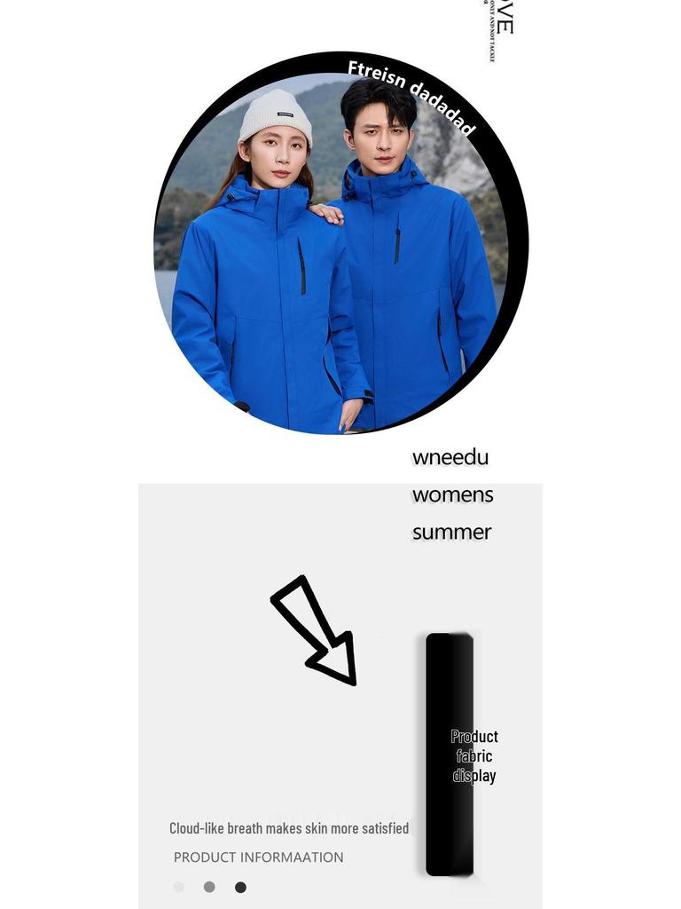 Unisex Windproof Jacket with Detachable Hood – Custom Print for Team Building & Workwear for Spring/Autumn