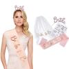 Creative Headwear Party Atmosphere Decoration Set Bridal Diamond Ring Shoulder Strap Headveil Stickers Decorative Dressing Props