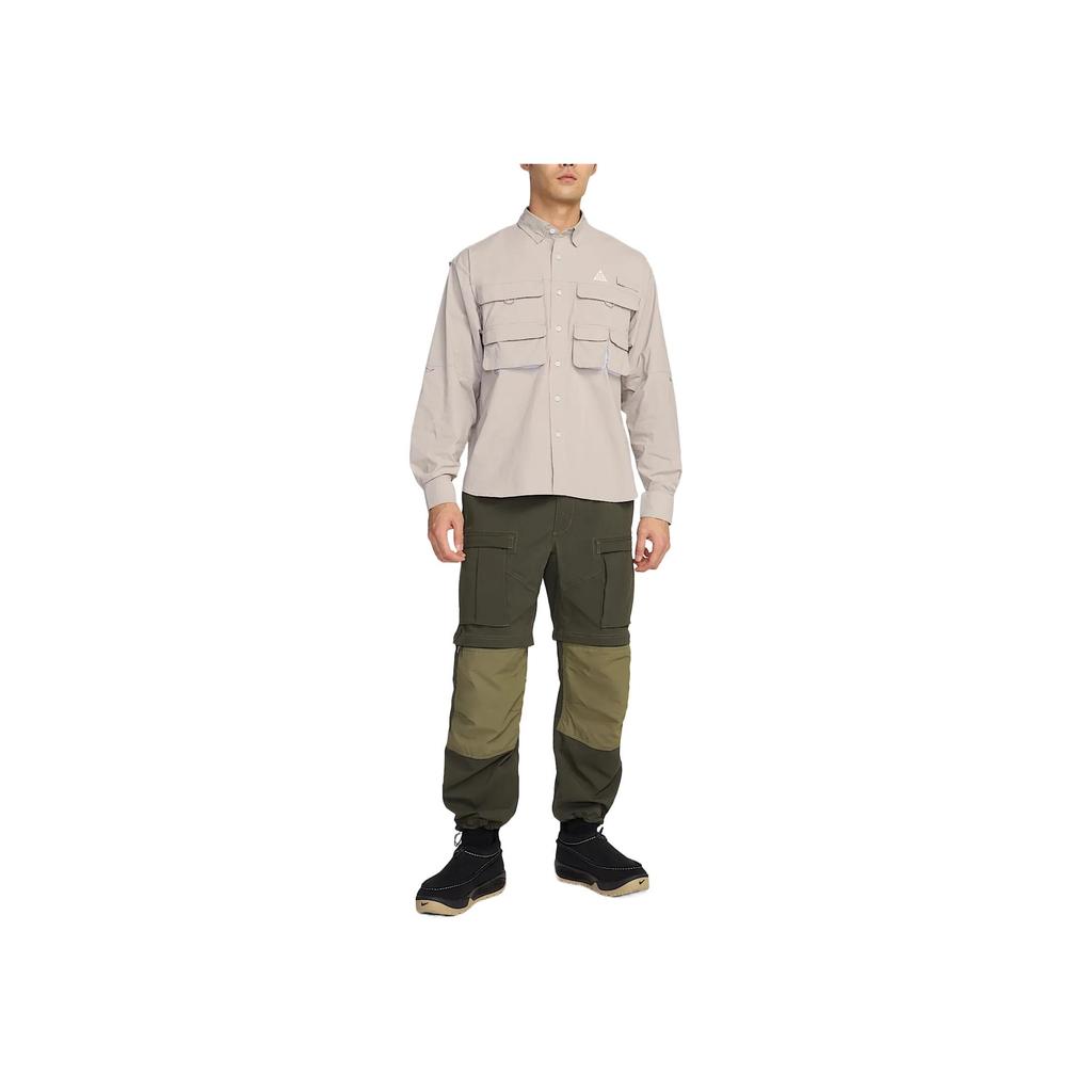 Nike Dri-FIT ADV Orb Weaver ACG Series Comfortable Soft Loose Quick-Drying Breathable Long Sleeve Shirt Men Shirts Brown HJ2465-009