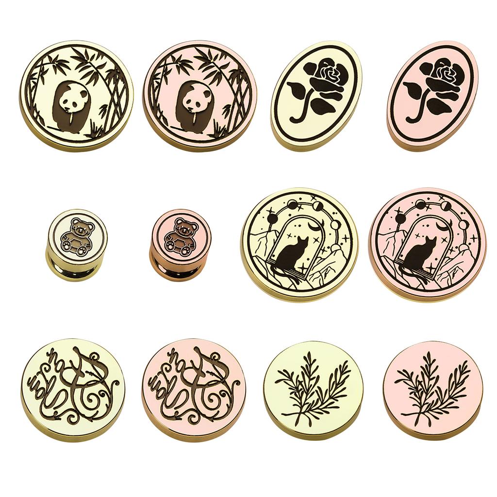 Scrapbooking Stamp Head, Floral Wax Seal Stamp Head Animal Wax Seal Stamp Head for Wedding Invitation Gift Decor
