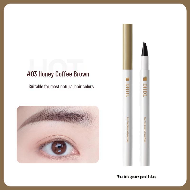 

DHDL Four-Prong Water Resistant Eyebrow Pencil - Long-Lasting, Smudge-Proof Liquid Eyebrow & Lower Eyeliner 1.2g