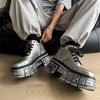 2025 new trendy men's boots heavy metal platform low-top punk small leather shoes dark locomotive boots 561201-J