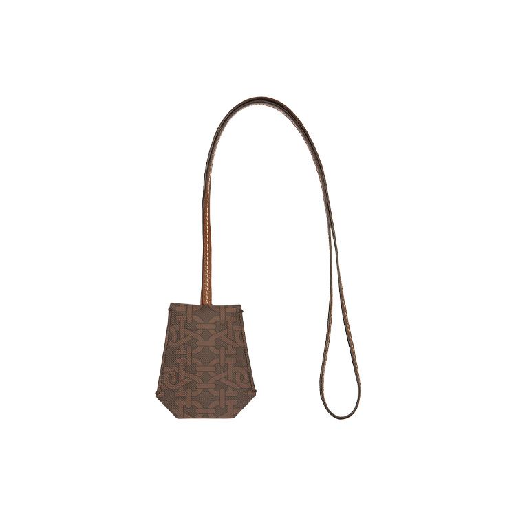 Bally Classic Horsebit Key Pouch Monogram Print Lanyard Bag Unisex Key Pouch Brown 6239187