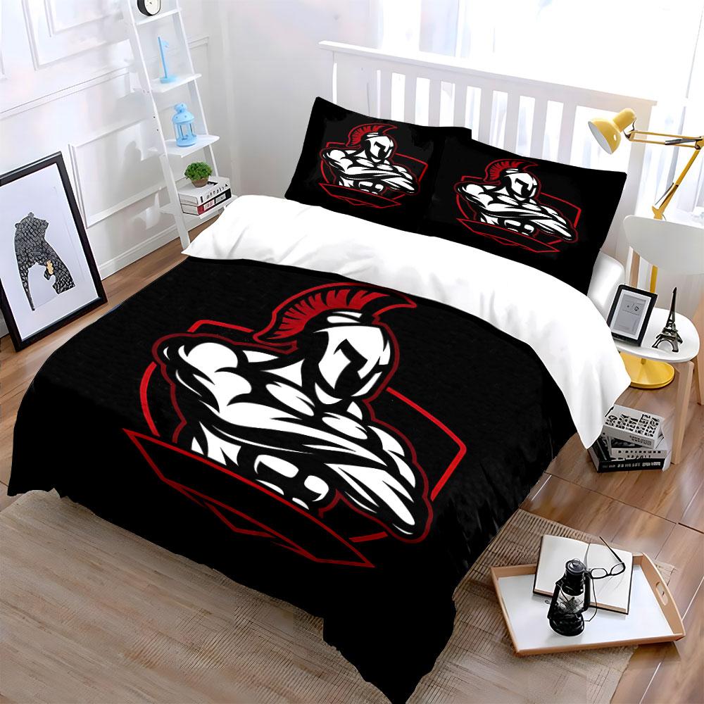 Armored Spartan Warrior Pattern. Bedding Sets Duvet Cover Sets Duvet Covers Pillowcases(1*Duvet Cover 2*Pillowcases Without Duvet Insert)