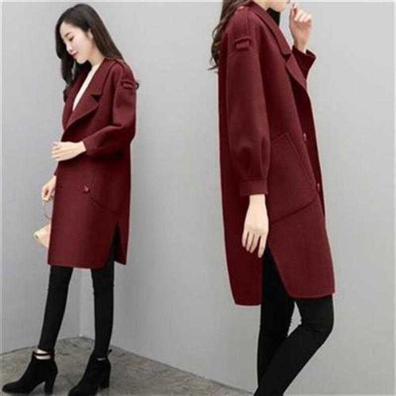 Hepburn Style Wool Coat for Petite Women - New 2025 Mid-Length Korean Over-the-Knee Outerwear for Autumn/Winter