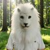 Halloween White Lion Mask Latex Animal Headgear Cosplay Party Costume
