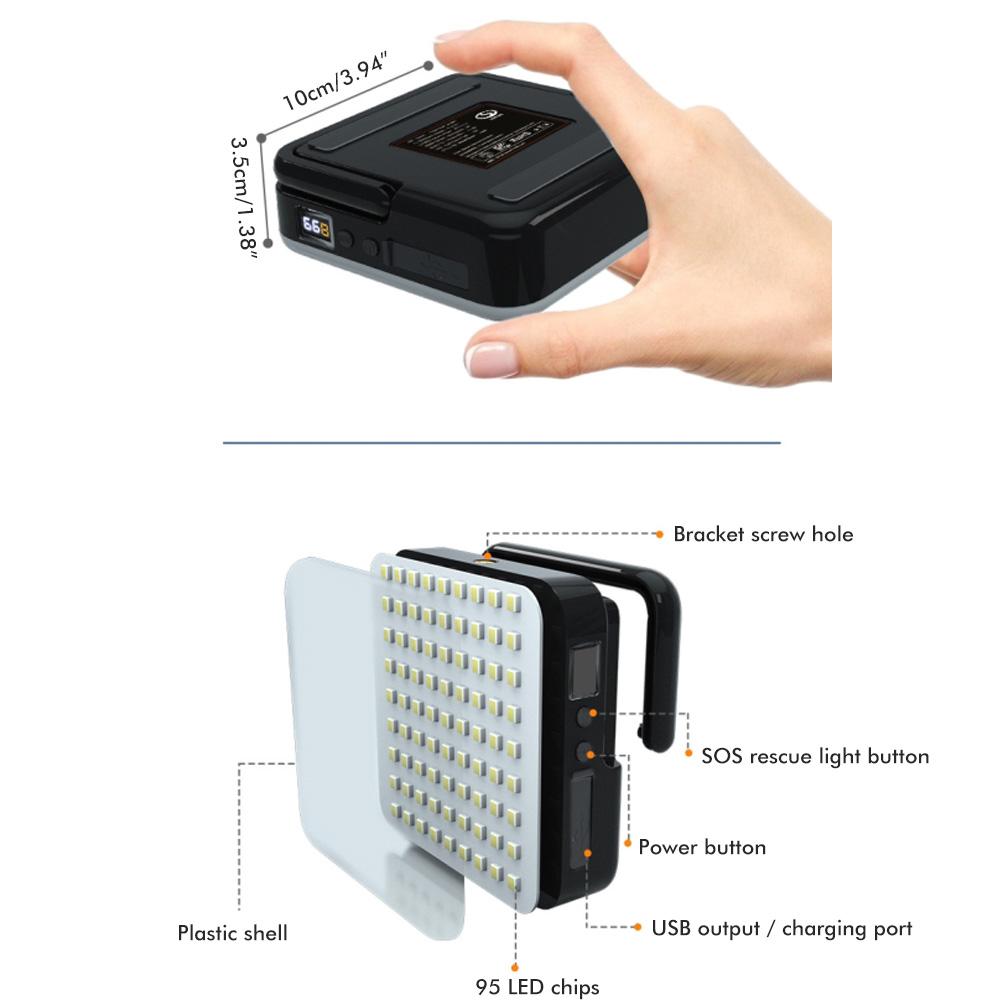 Outdoor Camping Light Waterproof Led Tent Light Built in Magnet Dual Charging Mode Emergency Light