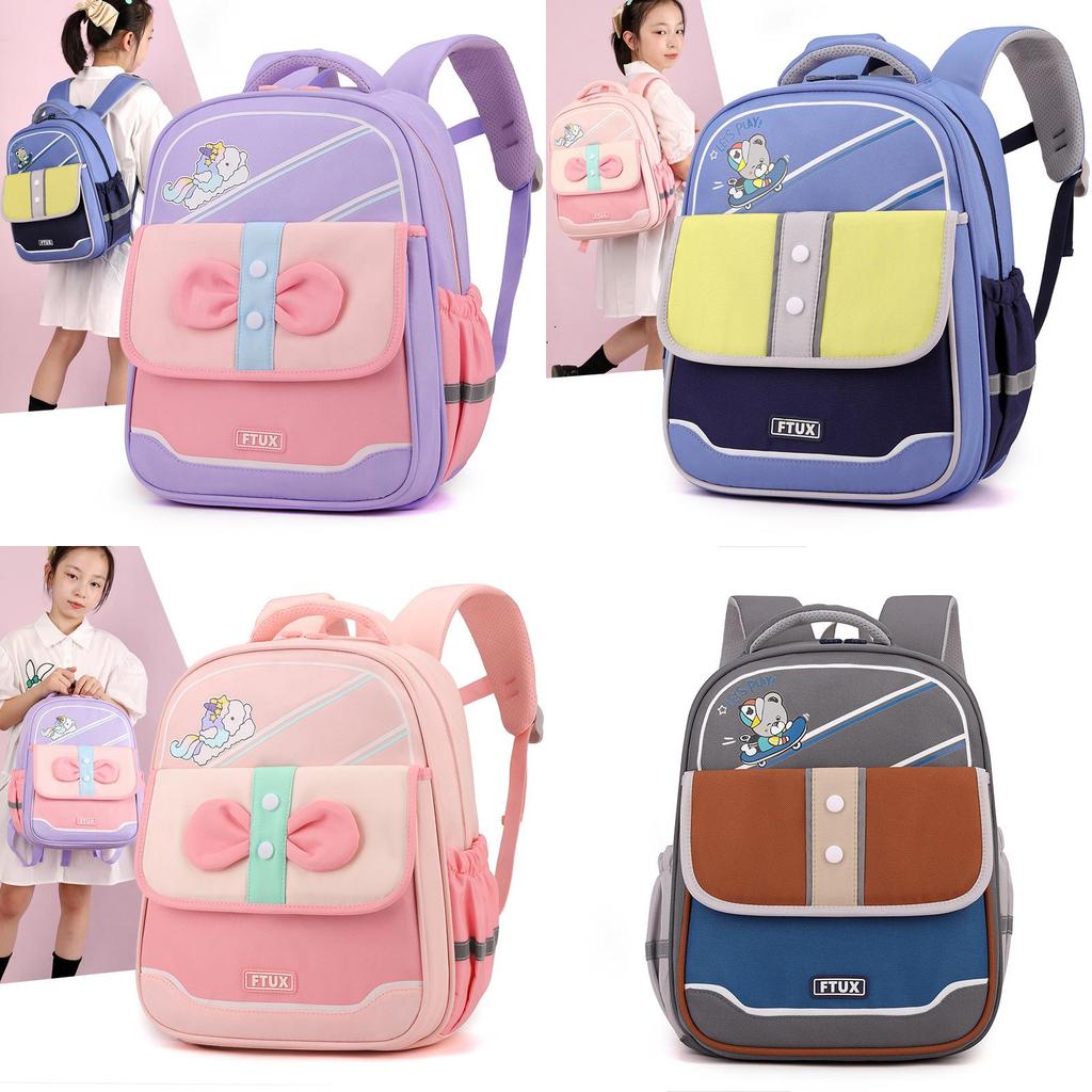 Adorable Cartoon Nylon Backpack For Kids Large Capacity School Bag For Boys And Girls