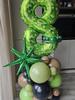 45pc 40inch Green Number Pixel Miner Balloon Set Diamond Sword Aluminum Film Balloon Jungle Game Event Birthday Party Decoration