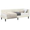 Corner Bed Frame with Mattress and Headboard 2 Pcs Cream Velvet