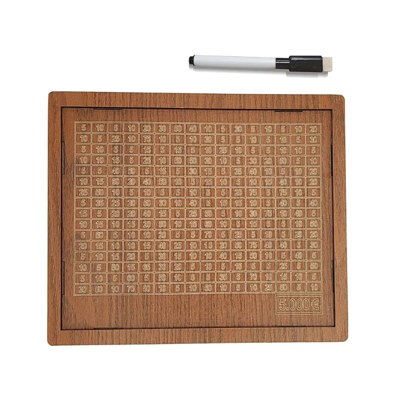 Saving Money Goal Counter Money Savings Targets and Number Wooden Money Box