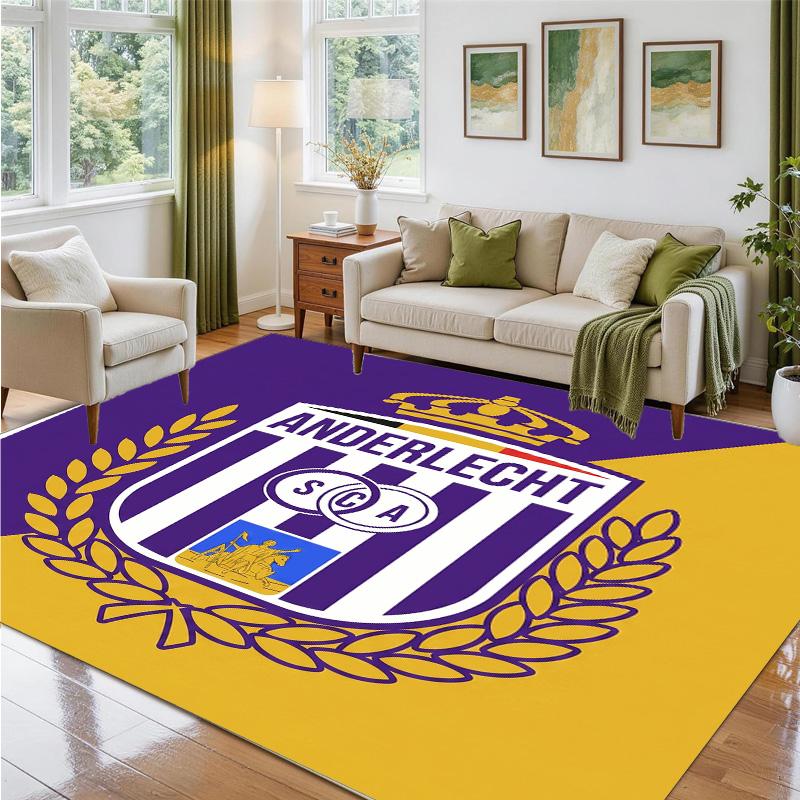 Anderlecht FC Design Crystal Velvet Rug Soft Decorative Mat for Bedroom Entrance