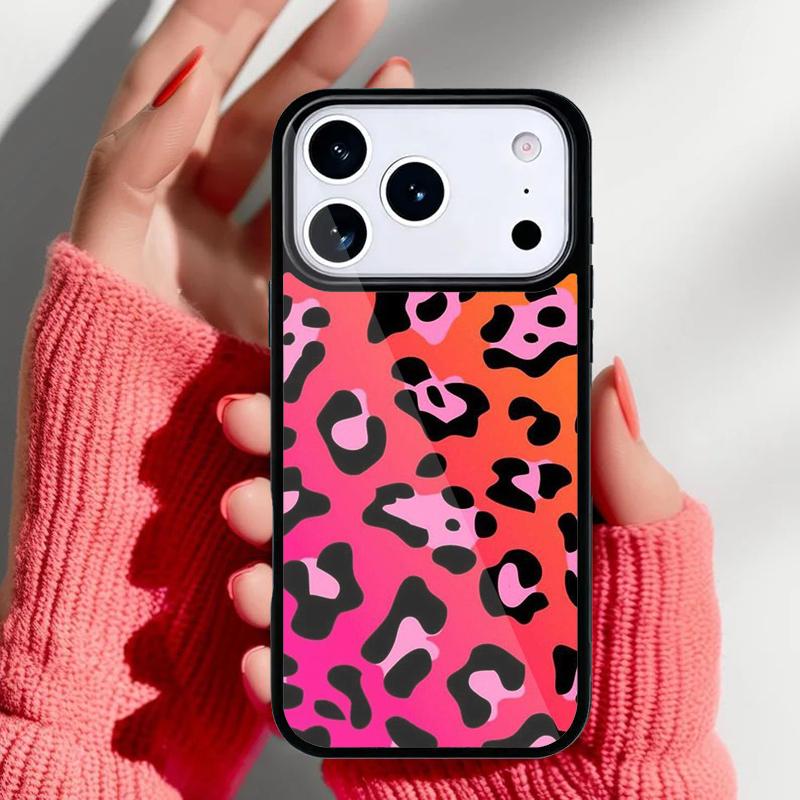 Leopard Skin Phone Case for iPhone 17 16 15 14 13 Pro Max Back Cover for 12 11 Pro Coque