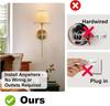 Rechargeable RGB Battery-Powered Wall Lamp - Creative American Style for Living Room or Bedside, Includes Remote Control