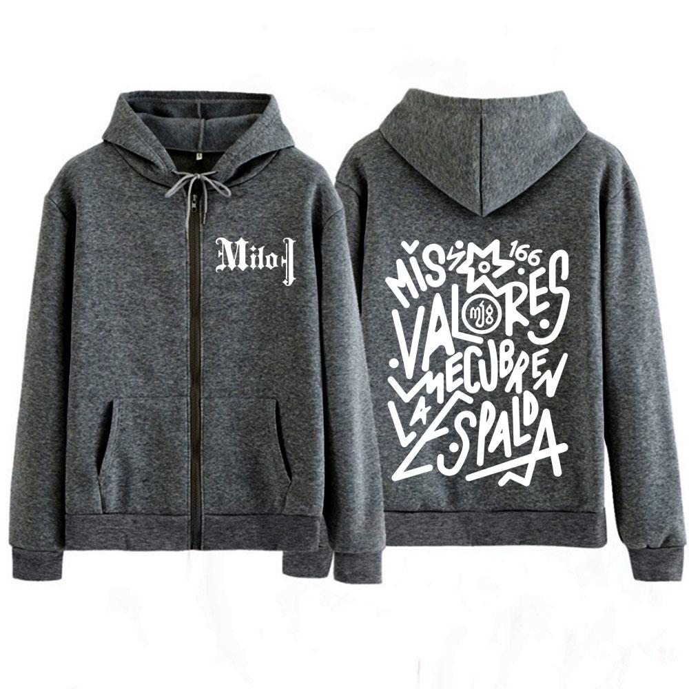Rapper Milo J Fashion Graphic Zip Up Hoodie Men Women Vintage Jacket Loose Casual Thick Sweatshirt Fan Gifts