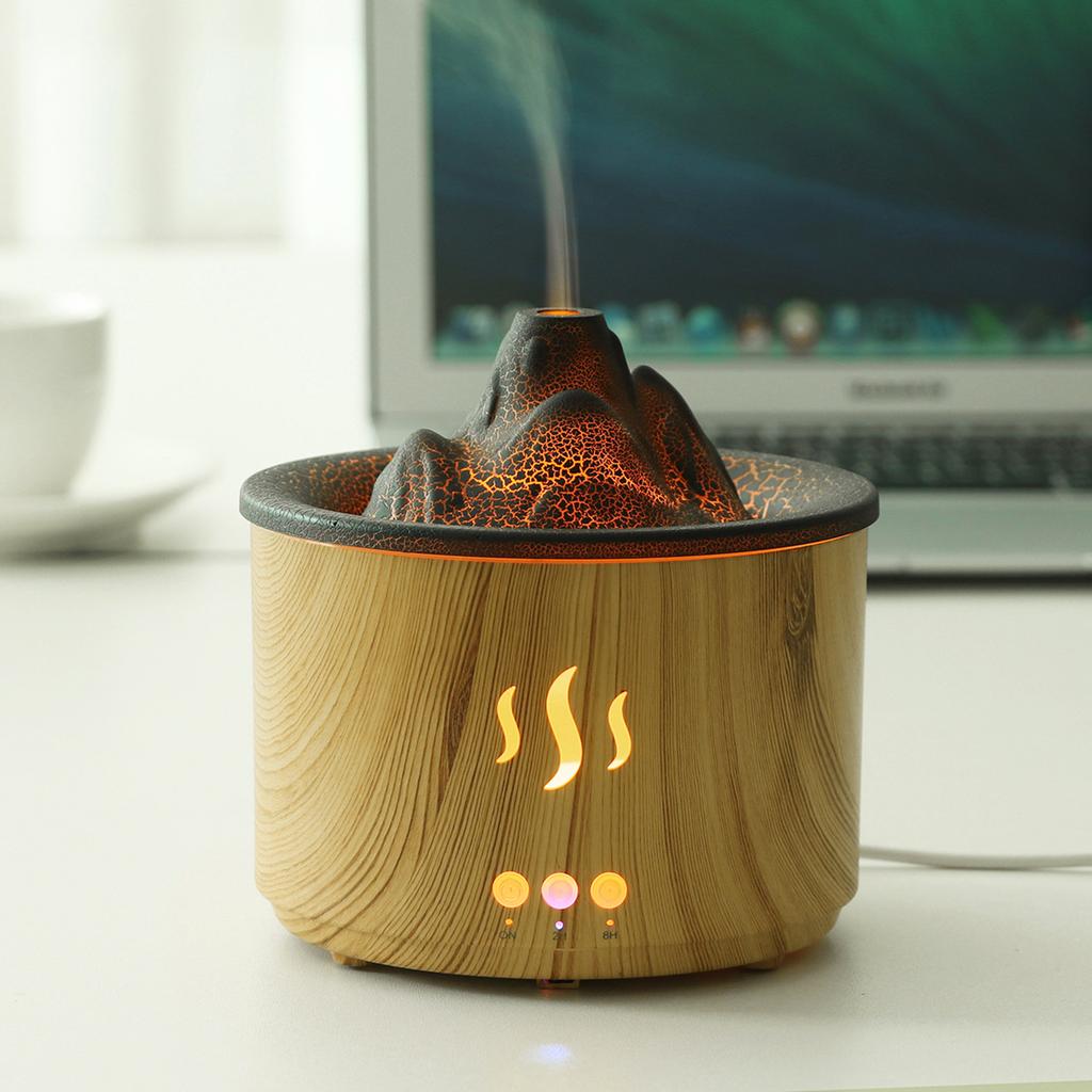 Xiaomi Volcano Aroma Diffuser 400ml Air Humidifier with Remote Control Creative Hollow K6 Lava Crack Flame Lamp Essential Oil Diffuser