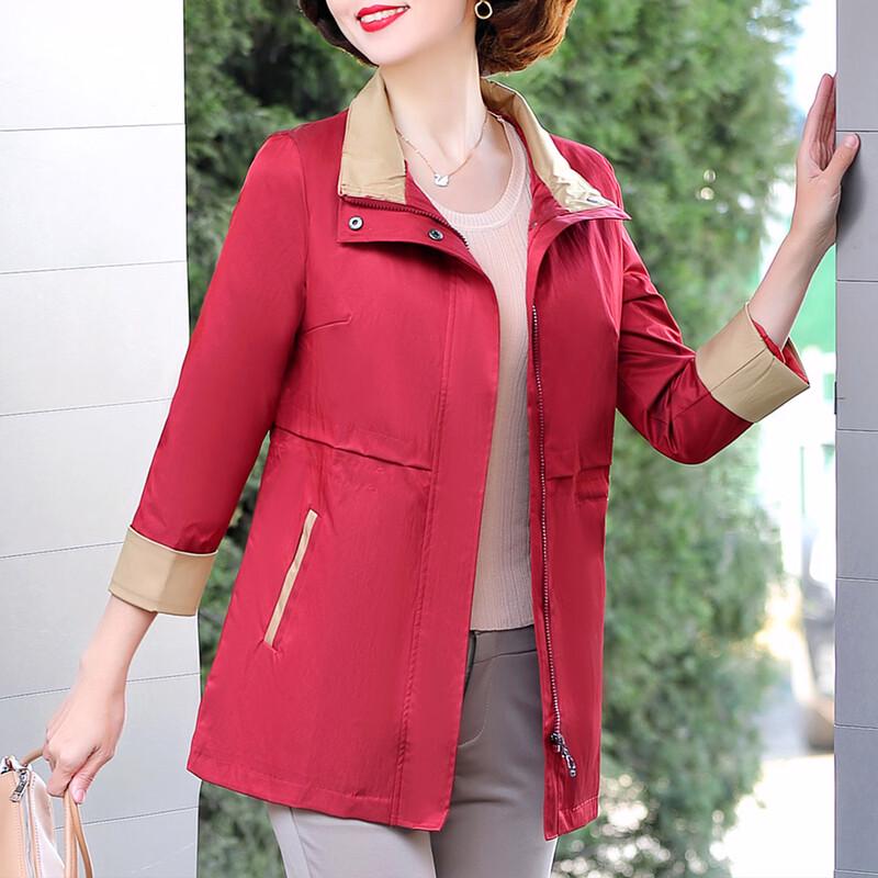 KAVON Women s Autumn/Winter Mid-Length Trench Coat XL