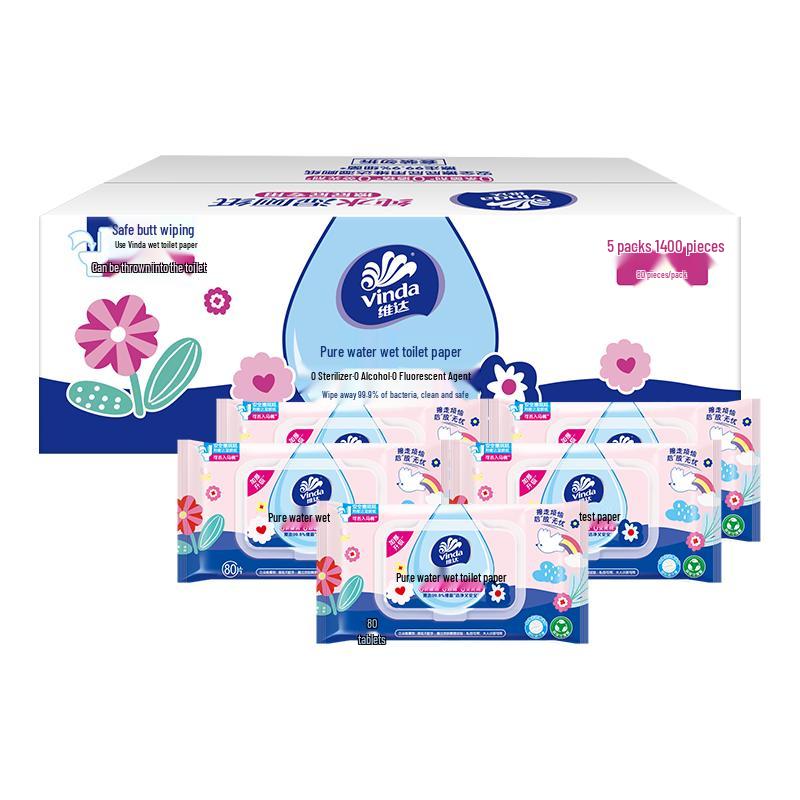 Vinda Spülbares feuchtes Toilettenpapier