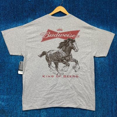 Budweiser „Král piv Clydesdale kůň“ Grafické prémiové tričko s enzymatickou úpravou
