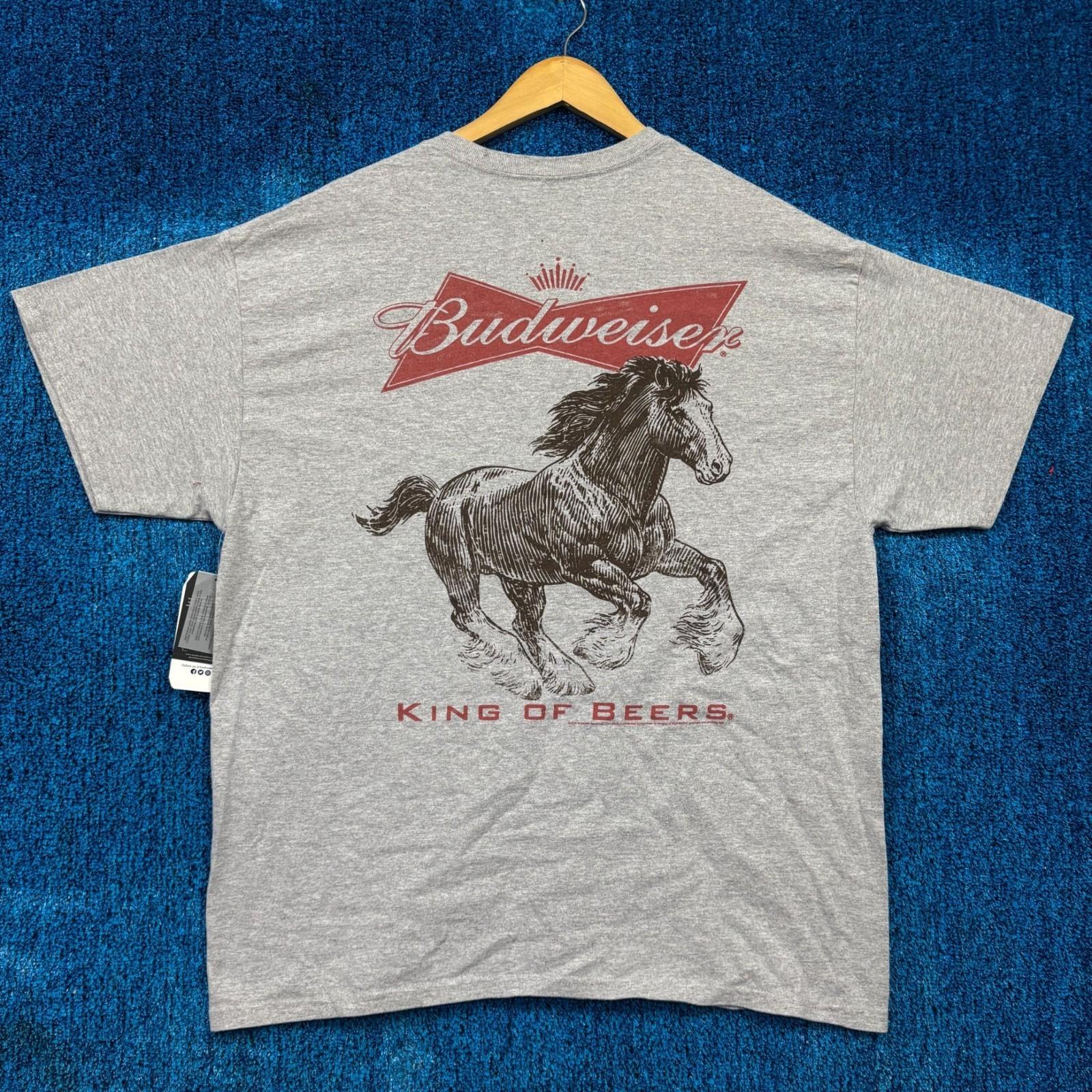 Budweiser “King of Beers Clydesdale Horse” Graphic Enzyme Washed Premium T-Shirt XL