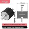 VV Type Rubber Shock Absorber with Dual External Threaded Rods - Industrial Vibration Dampening Silent Buffer Pad NHE01