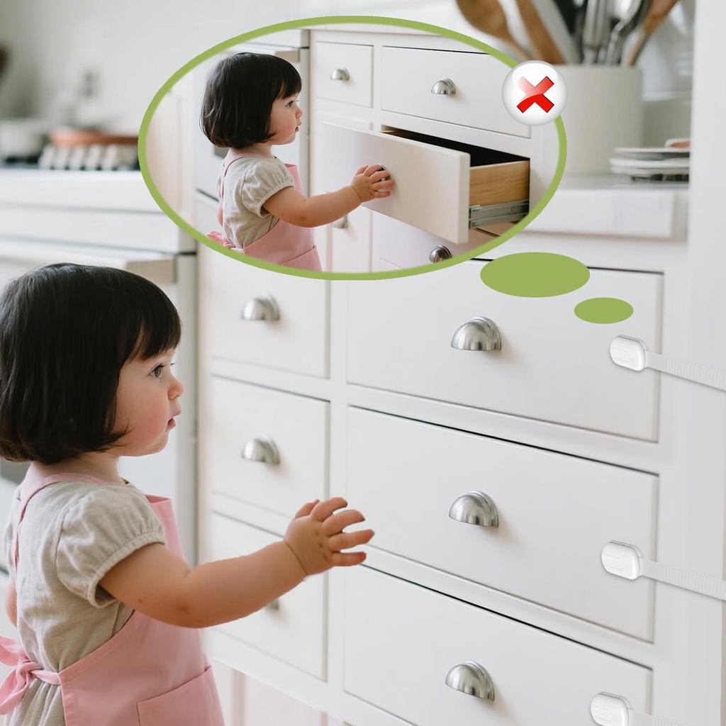 8Pcs Home Baby Safety Locks Multifunctional Drawer Lock Baby Proof Cabinet Locks Child Safety Door Locks Baby Protection