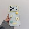 Fresh Blue Plaid 3D Phone Case for Apple 17Pro, 15ProMax, 14/13, 16P - Korean Style