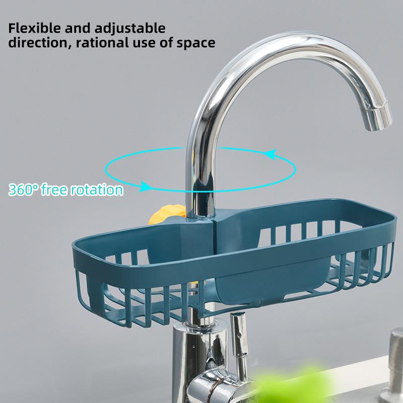 Reglabil chiuvetă scurgere raft plastic robinet clip agățat organizator raft săpun burete vase scurgere suport baie bucătărie depozitare