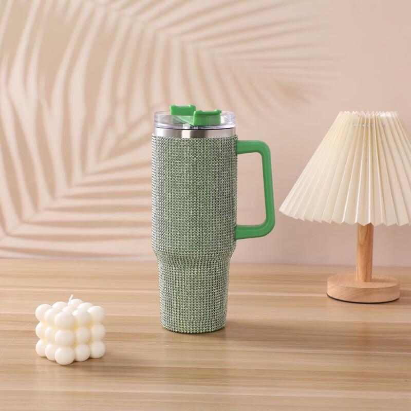 Duoli 40oz Rhinestone Stainless Steel Insulated Car Tumbler with Handle