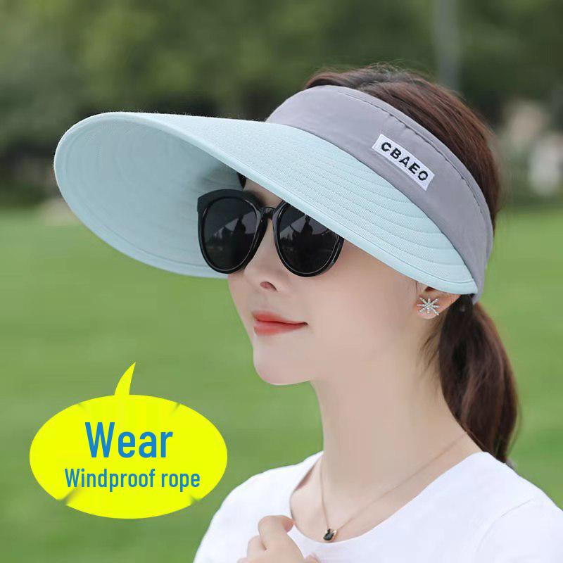 

Женская шляпа от солнца с широкими полями в корейском стиле - Защита от УФ-лучей, Универсальная для езды на велосипеде и использования на открытом воздухе Adjustable