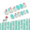 Round Head Wearable Acrylic Artificial Nail Full Cover Nail Tips Christmas Series False Nails Kids Fake Nail Manicure Tool