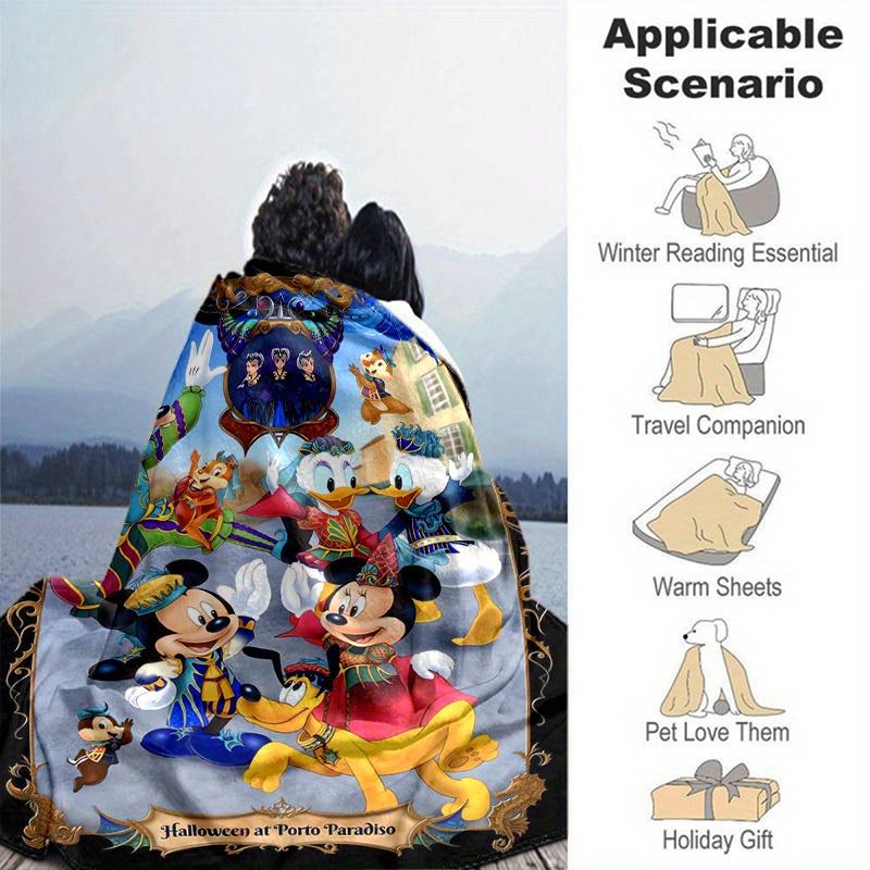 1pc, Halloween at Porto Paradiso Home Décor Blankets, Soft Flannel Throw Blanket, Gift for Bedroom, Living Room, Travel