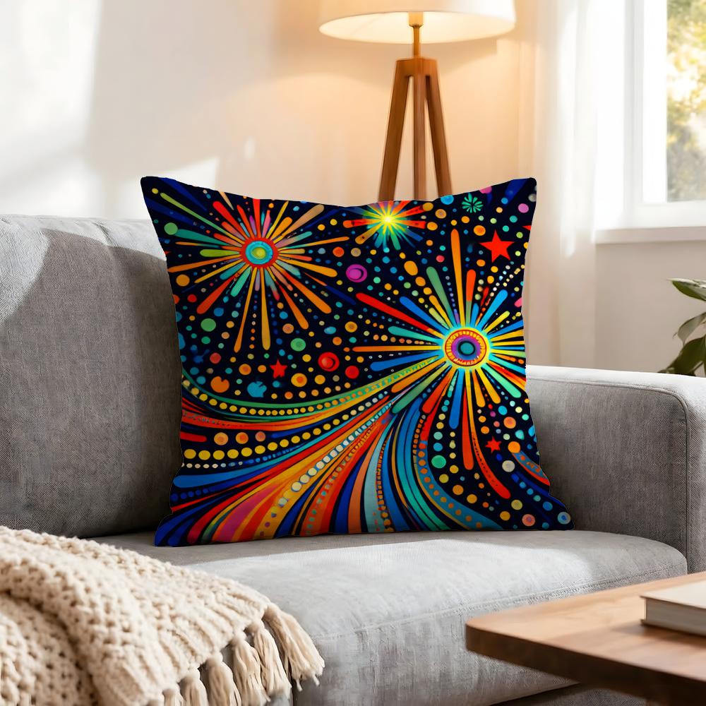 Pattern Colorful Pattern Cushion Cover 1Pcs Decorative Covers Soft Cushion Case For Sofa Couch Decor 40X40 45X45 Pillowcases