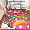 Colorful Rainbow and Clouds Carpet with Stars Design for Living Room Suitable for Use As an Anti-slip for Living Room Bedroom Sofas