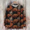 Ladies' Fashionable Casual Long Sleeved Christmas Printed Round Neck Knitted Yarn