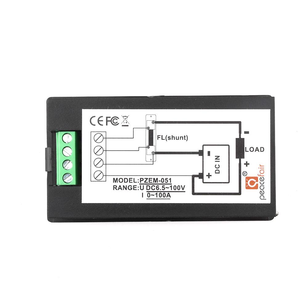 20A/100A Digital Meter DC6.5-100V AC80-260V Voltmeter Ammeter LCD 4-in-1 DC Voltage Current Power Energy Detector