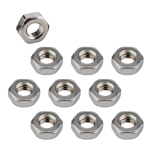 Winova M4 Hex Nuts, 304 Stainless Steel, 0.7mm Thread Pitch, 3.2mm Height, 7mm Hex Width, Mini Size Hex Nuts for Precision Machinery, Corrosion Resist