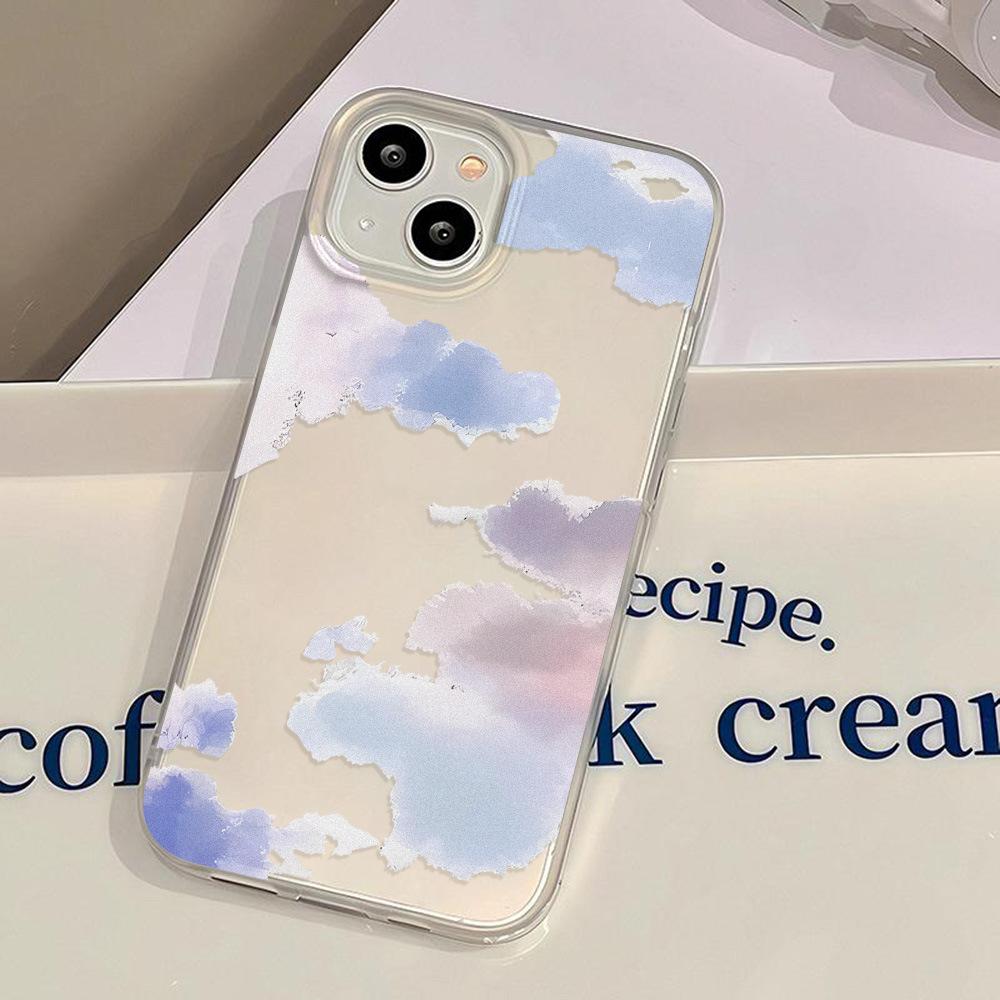 ins wind blue cloud for iPhone17ProMax mobile phone case 16 Apple 15/14 matte 17 large hole 13