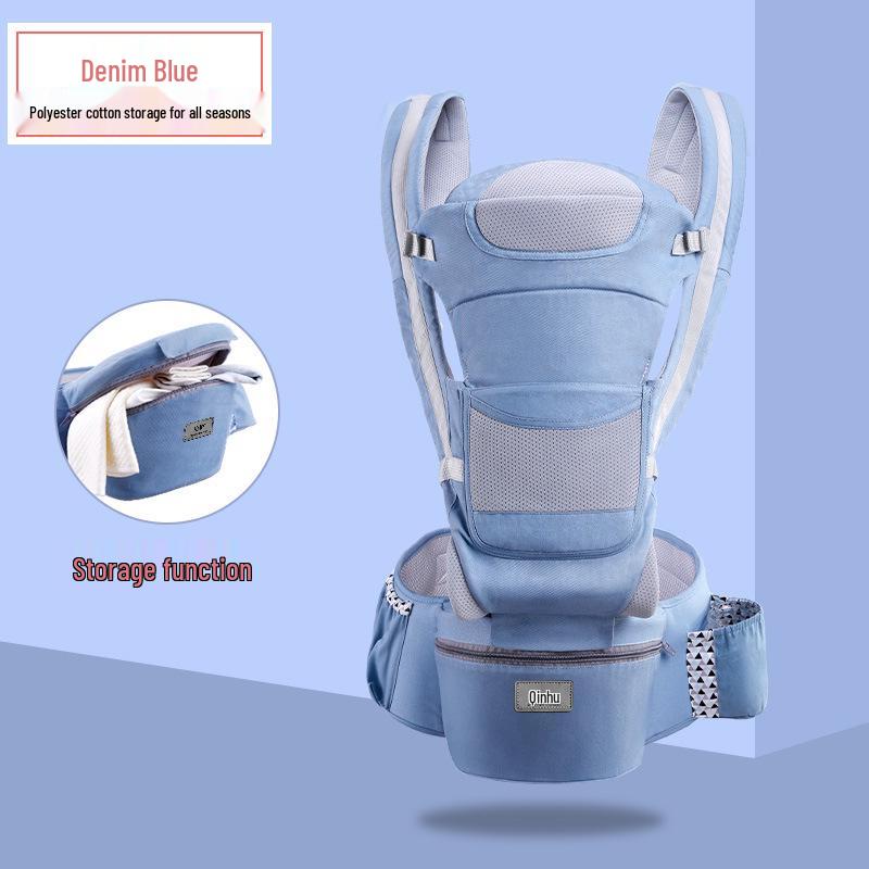 Multi-Function Baby Carrier with Waist Stool for Horizontal and Back Carry