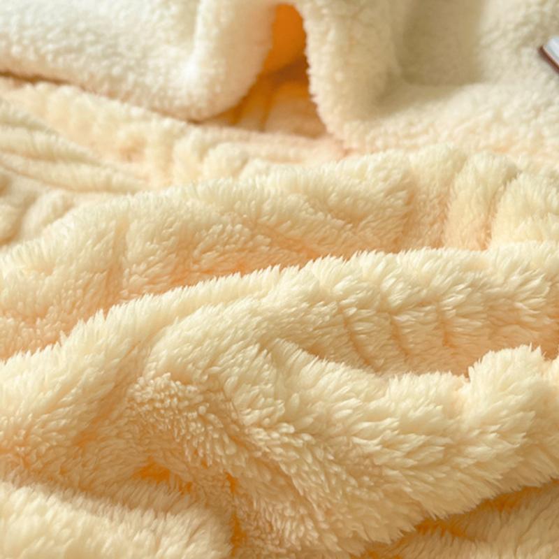 Vintage Double Layer Bed Blanket Plush Fleece Taffeta Velvet All Season Comfort Machine Washable Milk Velvet Soft Thick