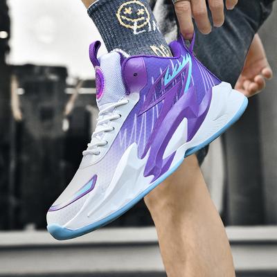 Mandarin Duck Basketball Shoes Boys Shoes High Top 12 Sports Shoes 15 Years Old Youth Training Sports Actual Combat Blue Sneakers