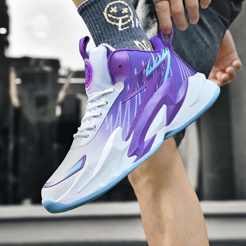 Mandarin Duck Basketball Shoes Boys Shoes High Top 12 Sports Shoes 15 Years Old Youth Training Sports Actual Combat Blue Sneakers