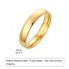 Set of 2 Stacking Ring for WomenStainless Steel 2mm Thin Gold Color Dome Shap Minimalist Jewelry