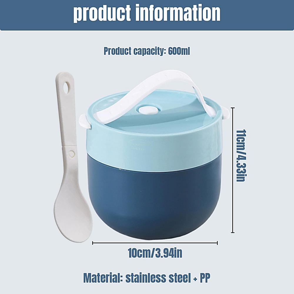 

Soup Lunch Containers Food Bowl with Spoon Microwave Safe Insulated Soup Container with Spoon for Outdoors Picnic School Camping